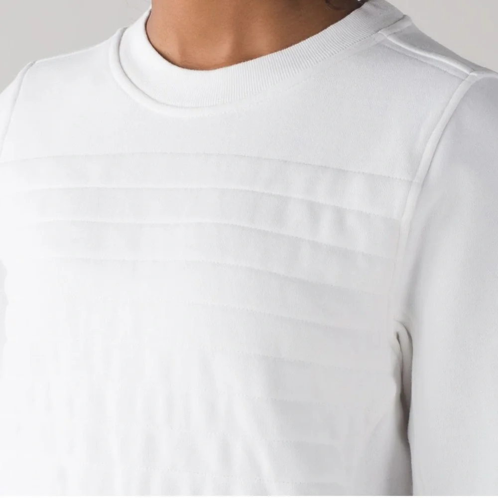 Lululemon Be True Crew Fleece Quilted Sweater White